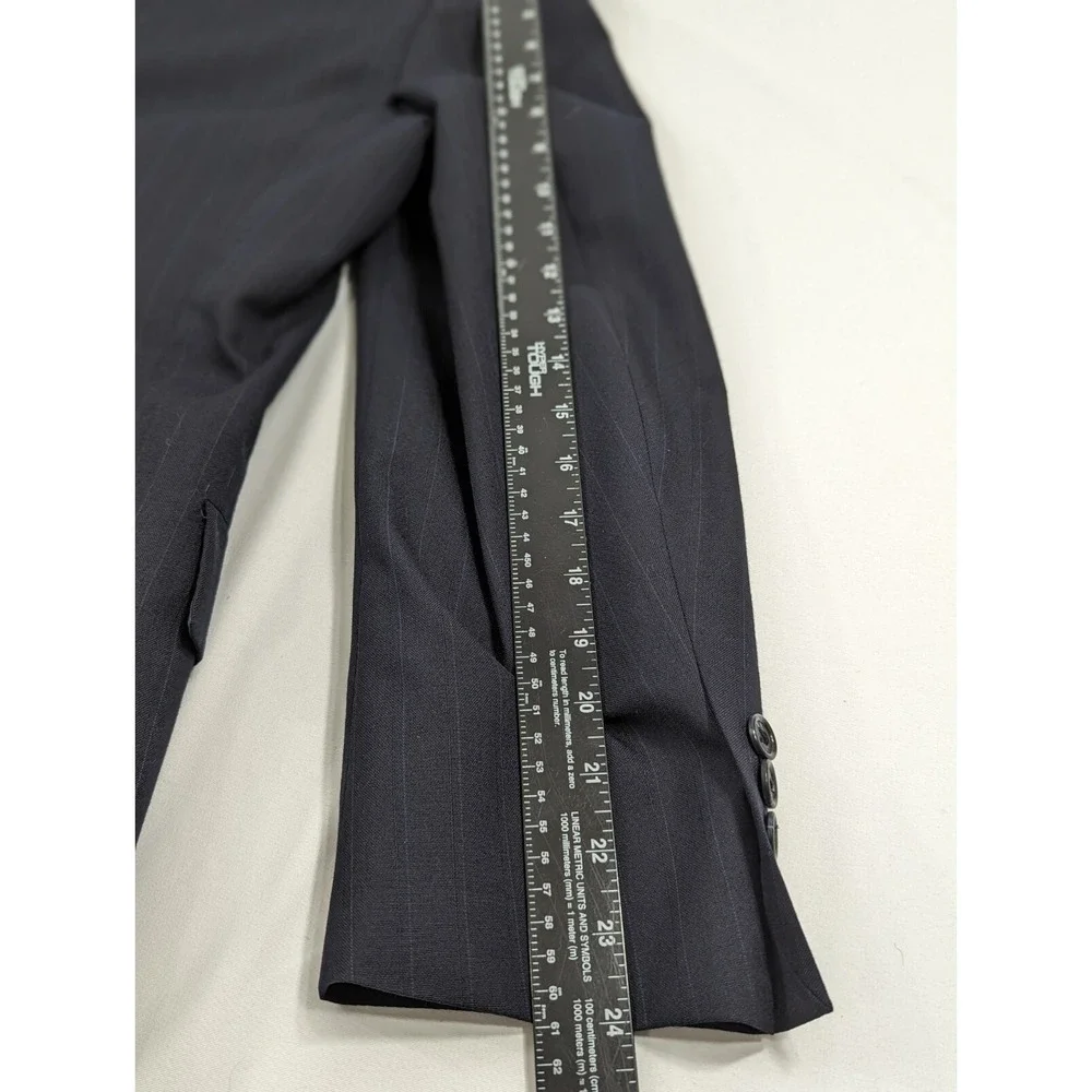 Hart Schaffner‎ Marx Blazer Suit  Wool Dark Navy Blue  Stripe 40R 32x28 2 Piece